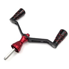 시마노 다이와 스피닝릴 더블핸들 튜닝핸들 루어 튜닝 노브 초경량, 레드(120mm), 시마노용4각(관통형)