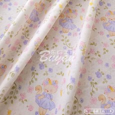 【布研工坊】現貨 花花小貓 薄棉/純棉/手作/手工/拼布/布料/印花布/DIY/棉布/喵/動物/碎花