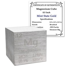 99.99% 순수 3.8cm(1.5인치) 알루미늄 큐브 - 정품 .서가 있는 요소 디자인 363540, Magnesium