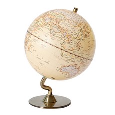 SkyGlobe 5吋仿古金屬底座地球儀(中文版)《WUZ屋子》地球儀，台灣製繁體中文版，精美裝飾擺件, 仿古金屬
