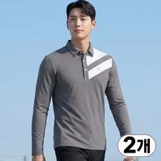 1+1 김영주 골프 남성 냉감 골프웨어 카라 티셔츠 여름 사방스판 쿨론 긴팔 레저 1126