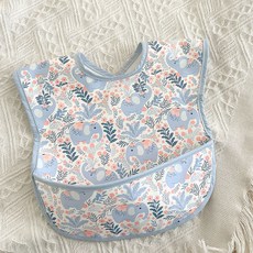 棉嬰庫 母嬰批發PU丹麥兒童防水反穿衣圍兜嬰兒飯兜防髒餵飯神器, 1個, 1個裝, PU立體圍兜粉象:如圖