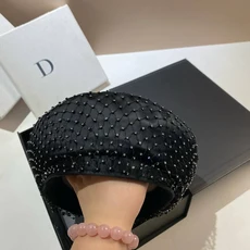 메쉬 전체 다이아몬드 베레모 모자 럭셔리 라인 석 여성 프랑스 화가 모자 호박 모자 모든 달 여성 베레모