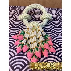 泰國還願花圈七色萬壽菊花環：四面佛/象神/濕婆神適用，祈福招財，居家裝飾增添亮麗色彩, 粉紅色