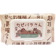 水豚君加蓋濕紙巾, 1個, 80張, 5g