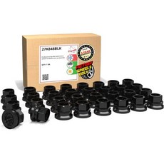 휠 액세서리 부품 24개 M14x1.5 14x1.5 나사 OEM 스타일 러그 너트 1.77인치 길이 크롬 7/8인치 22mm 육각 렌치 호환 쉐보레 실버라도 1500 ｜ GMC, Ford F-250/350 2004+ Steel Whe, Black