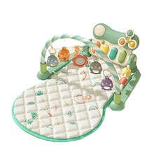 營部連 健身架 腳踏鋼琴 躺著玩健身遊戲，促進寶寶感官發展, 1個, 青色-藍芽電池款