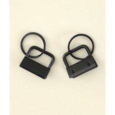 퀼트스타 모던 자수네임택 가방스트랩 연결고리 O링형, 1개, 블랙