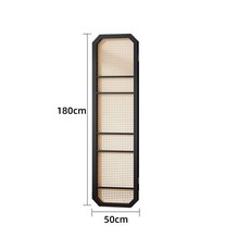 藤編實木屏風隔斷，客廳折疊移動屏風，複古風新中式玄關隔屏, 黑色一扇（高度180）