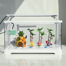 안깨지고 물갈이가 편리한 어항, 1개, 화이트