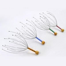 放鬆頭部 刺激穴道 12爪, 1個, 【不挑色】不銹鋼絲頭皮按摩爪