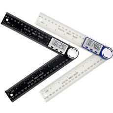 多功能數顯角度尺 360度高精度測量儀 萬能木工電子角尺 正品附發票, 1個, 0-200mm角尺(塑料尺身-銀色款)
