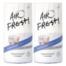 에어후레쉬 크리스탈워터 화장실용 방향제 본품, 400ml, 2개, 클린비누향