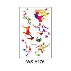 防水防汗臉貼 歐洲世界盃足球紋身貼 大邱紋身 T27A 球迷 俱樂部 臉部 球賽貼紙 刺青貼紙, 1個, WS-A176