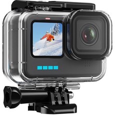 HONGDAK GOPRO HERO 7 /6 /5 포함 가능한 액션 하우징 케이스 /196피트 보호 다이빙 쉘 블랙(2018)용 커버 60M 터치 방수, 고프로 호환 호환 13/12/11/10/9 블랙