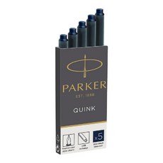 PARKER 派克 QUINK 鋼筆卡水 5入 藍黑色, 1個, 深藍色