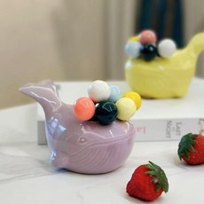 可愛鯨魚造型水果叉組 附陶瓷收納罐 304不鏽鋼甜點叉, 1個, 上市創意可愛鯨魚水果叉,活動中：創意可愛紫色魚罐送六個叉子
