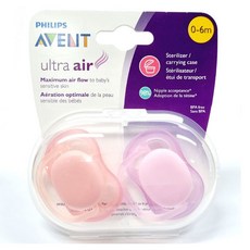BN-SA 아벤트 울트라에어 0-6개월 공갈 젖꼭지 핑크, 0-6개월 핑크