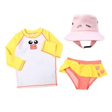 Little rabbit 兒童小鴨印花抗UV遮陽帽+套裝組