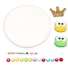 문센교실 핀버튼 개구리장식 이름표 꾸미기놀이/ 원데이클래스 가방뱃지DIY 뱃지DIY 방과후돌봄, 5개, 화이트