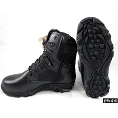 野戰搖滾-生存遊戲 三角洲部隊高品質特戰軍靴 黑色 側拉式拉鍊特警靴 登山靴 戰鬥靴 工作鞋 長靴 勤務靴