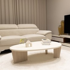 룸메이커 플리 테이블 A타입 비정형 거실테이블, 플리테이블 L A타입, 아이보리상판 아이보리다리