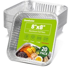 Demiwise 두꺼운 20팩 튼튼한 알루미늄 팬 22.9 x 33cm(9 x 13인치) 알루미늄 호일 팬 일회용 요리 베이킹 로스팅 및 치핑용 하프 사이즈 스팀 테이블