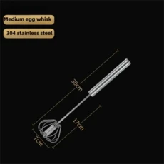 반자동 계란 거품기 수동 자동 회전 스테인리스 스틸 손잡이 블렌더 계란 크림 교반 베이킹 요리용, 02 M size