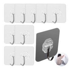 접착식 다용도 스티커 다용도 링 걸이 10P O형 링걸이, 10개, 투명