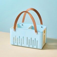 더자카 내추럴 무드 접이식 목욕바구니, 블루