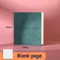 정사각형 노트 및 저널 미니 메모장 일기 일정 플래너 줄 지어/그리드/학교 사무용품으로 돌아 가기위한 빈 필기 용지, Green Blank