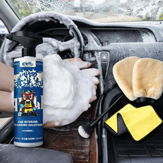하비앤하트 자동차 실내 거품 스프레이 디테일 브러쉬 워시미트 세트 가죽 플라스틱 크리너 탈취 폼 세정제, 1개, 500ml