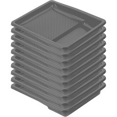 베이츠 4인치 페인트 트레이 라이너 - 검은색 플라스틱 일회용 팬 12팩, Gray, 10 Pack 9 Inch