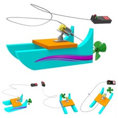 유선 RC 스크류보트 만들기 유선조종 배모형 DIY 대형 프로펠러 고속모터 조립키트, 1개