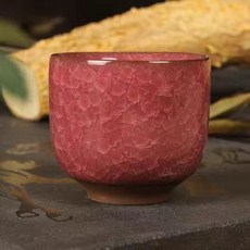 大號冰裂陶瓷茶杯90毫升八色茶盞酒杯主人杯, 1個, 冰花大紅