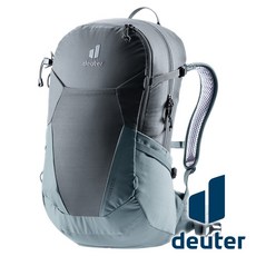 【德國 deuter】FUTURA 21SL 透氣網架後背包 黑/水藍 3400021, 1個
