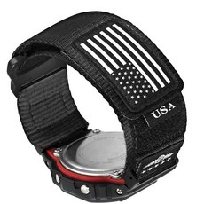 Abanen 카시오 gshock DW-5600/8900 / GA-100/GW-B5600/GB-5600 /GW-6900용 스타-스트라이프 플래그 나일론 라지 사이즈 시계 밴드 (