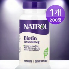 나트롤 비오틴 칼슘 바이오틴 Biotin 10000mcg 200정 Natro, 1개