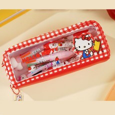 문구보따리 헬로키티 필통 파우치, 1개, 3) PVC_키티(레드)