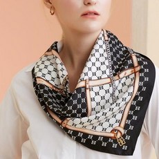 백화점 브랜드 닥스 DAKS DCSC2E021 블랙 체크패턴 실크 스카프 678696