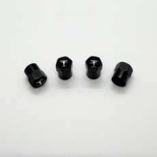 테슬라 타이어 밸브캡 에어캡 공기압캡 [4P 세트] 모델3 하이랜드 모델Y 주니퍼 모델S 모델X 호환품, 블랙, 4개