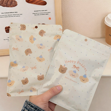 펀펀스마일 베어프렌즈 무광 베이지 지퍼백 2종 세트, 1세트, 20매