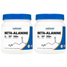 nutricost 無麩質β-丙胺酸粉 無調味, 500g, 2罐