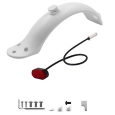 桃園出貨 小米滑板車配件 小米車滑板m365/1S配件 滑板配件 小米電動滑板車後擋泥板帶掛鉤m365除泥板1S擋水板, 白色后擋泥+塞子+尾燈（螺絲工具）, 1個