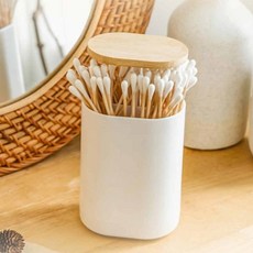 모던디자인 위생적인 원터치 면봉정리함 심플모던, 화이트, 1개, 화이트