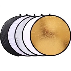 43인치/110cm 5-in-1 사진용 접이식 멀티 디스크 라운드 가방 - 스튜디오 사진 조명 및 실외 조명용 반투명 금색 은색 검은색 흰색, 43inch 5in1