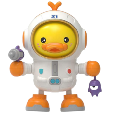 太空跳舞鴨 機器人玩具 跳舞小鴨 音樂玩具 聲光玩具 兒童玩具 哄嬰玩具, 1個, 白色