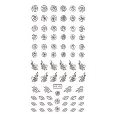 네일스케치 드라이데칼 꽃, D.102 라인 장미 화이트, 1ea, 1개