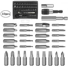 Flyaiku HSS 볼트 리무버 나사 추출기 히다리탭 반대탭 드릴비트 세트 33종, 1세트