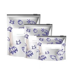 재사용 가능한 지퍼백 냉장 냉동 겸용 은박봉투 세트, 중(M), 1박스, 60개입